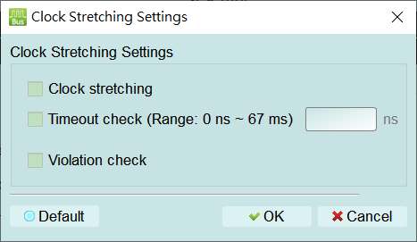 Clock Stretching Settings