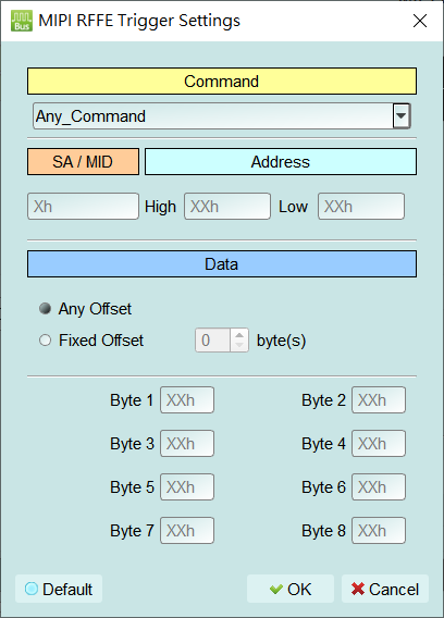 MIPI RFFE Trigger Settings