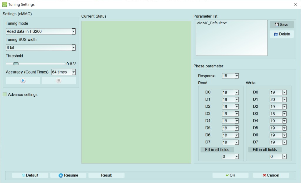 eMMC Tuning Settings