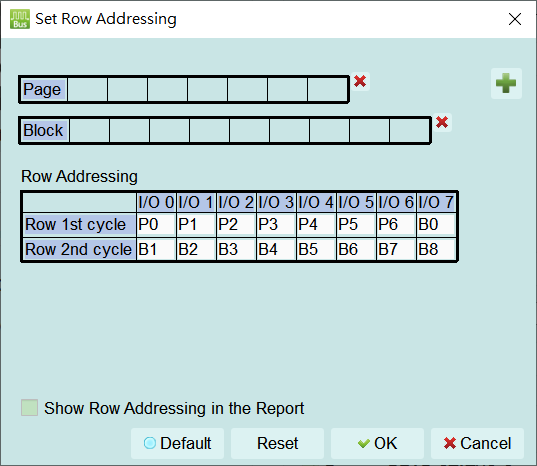 NAND Flash Set Row Addressing