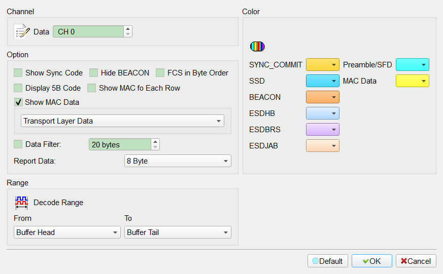Decode Settings