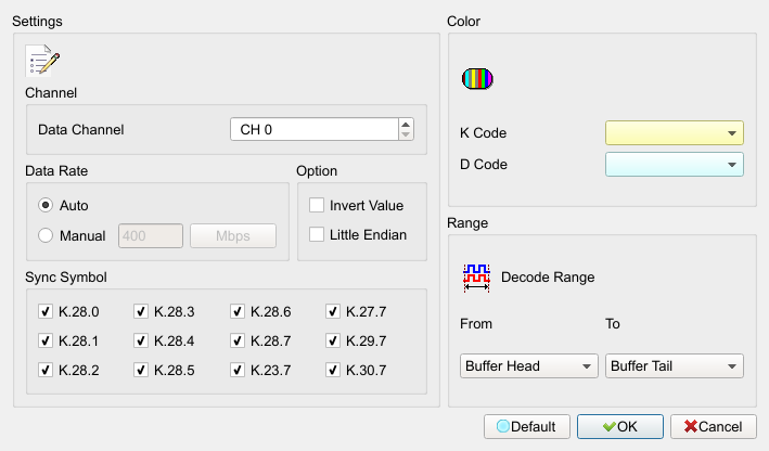 Decode Settings
