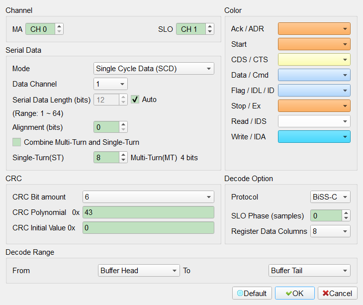 Decode Settings