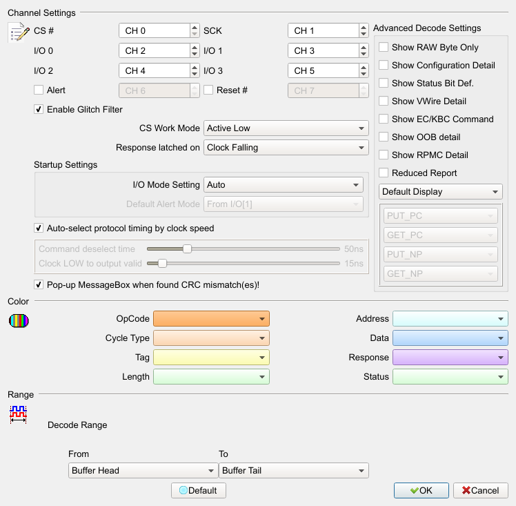 Decode Settings