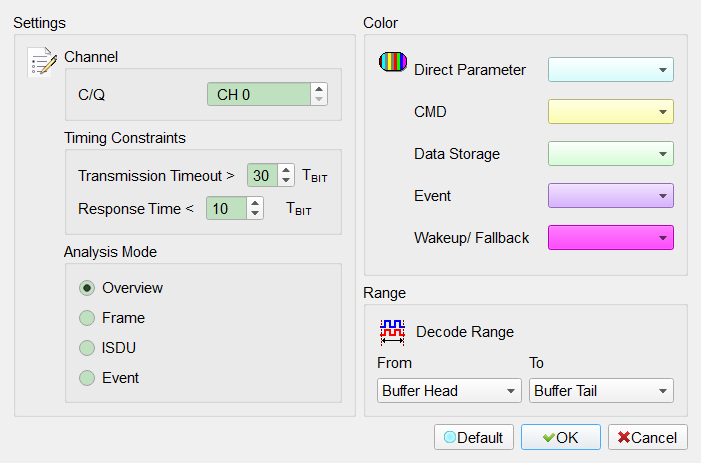 Decode Settings