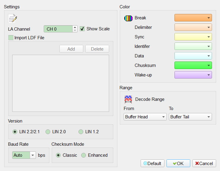 Decode Settings