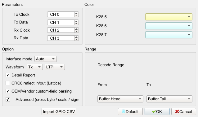 Decode Settings