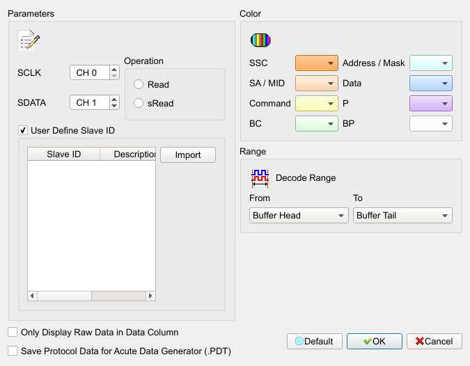 Decode Settings