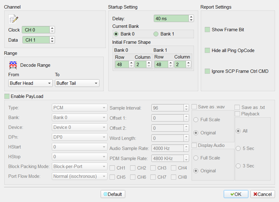 Decode Settings