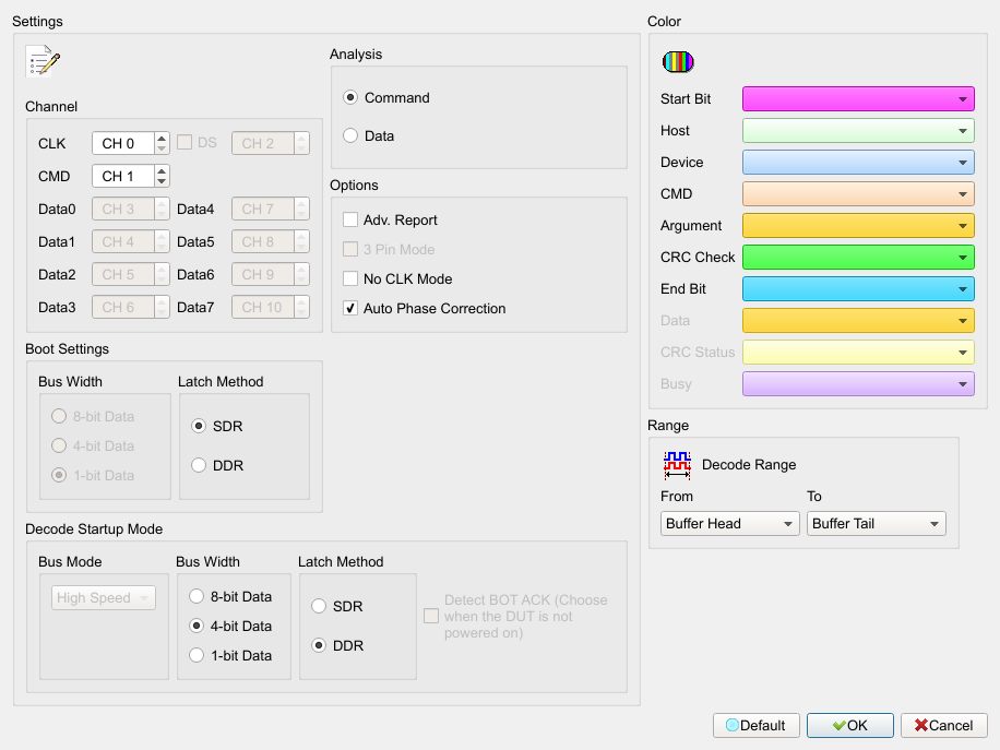Decode Settings