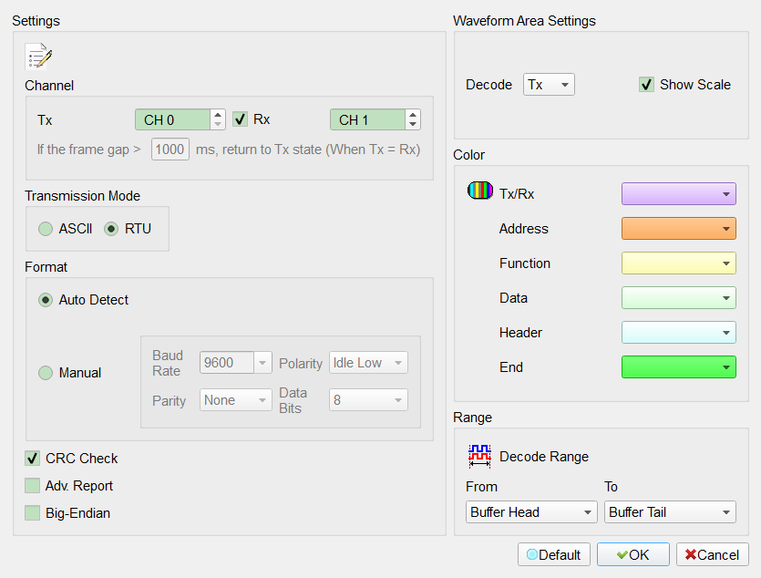 Decode Settings