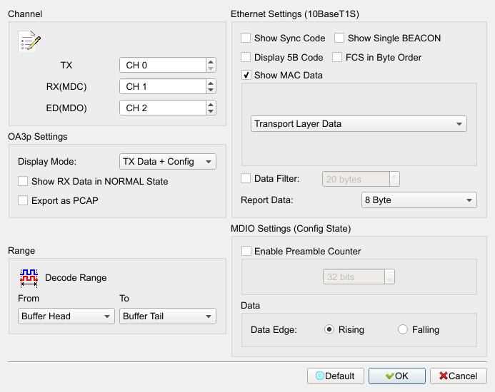 Decode Settings