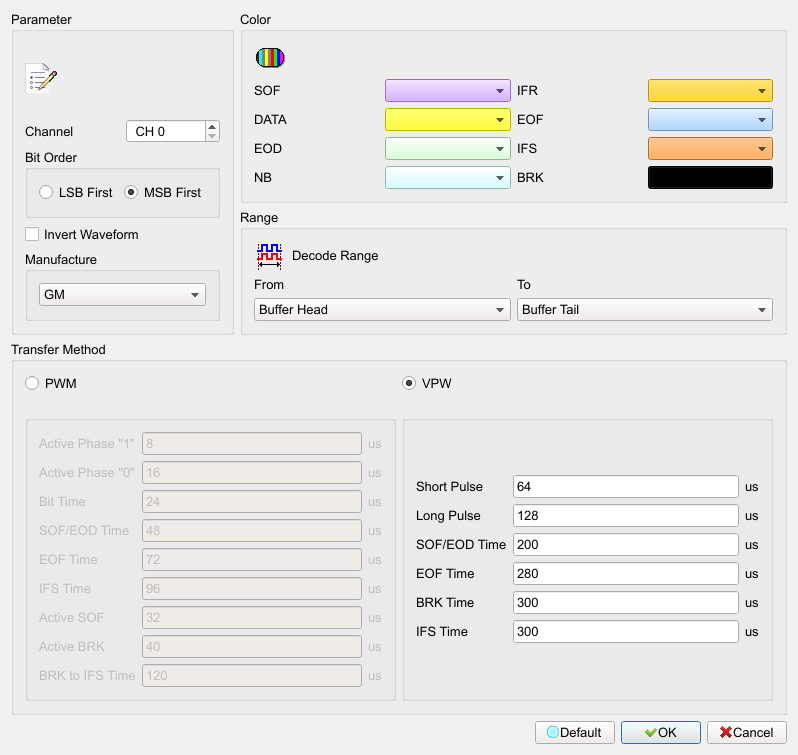 Decode Settings