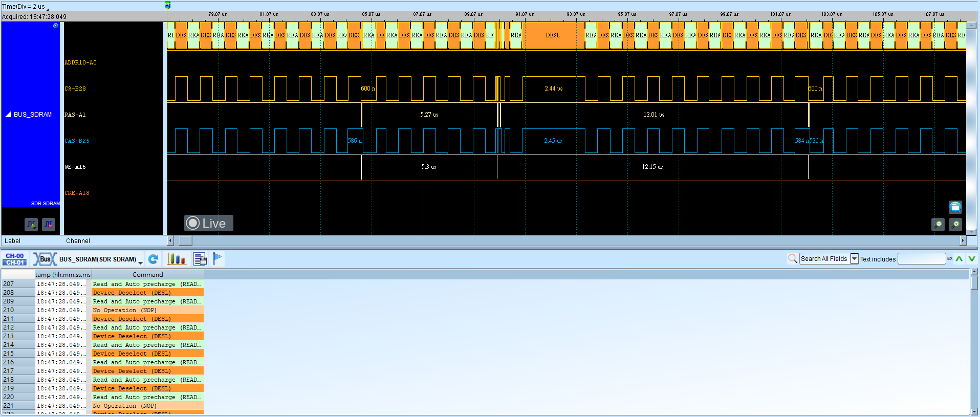 SDR SDRAM Command only