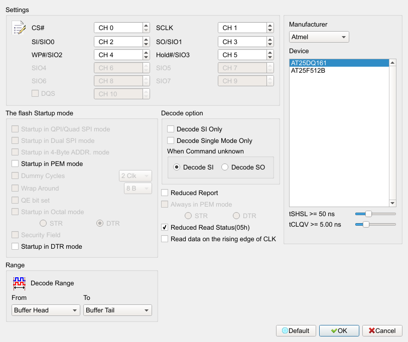 Decode Settings