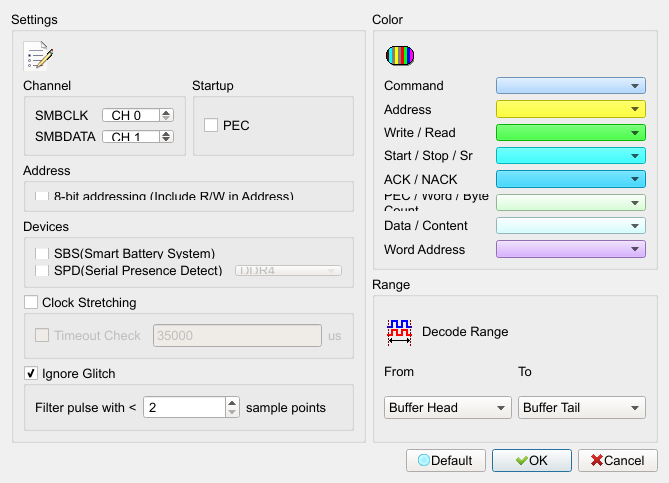 Decode Settings