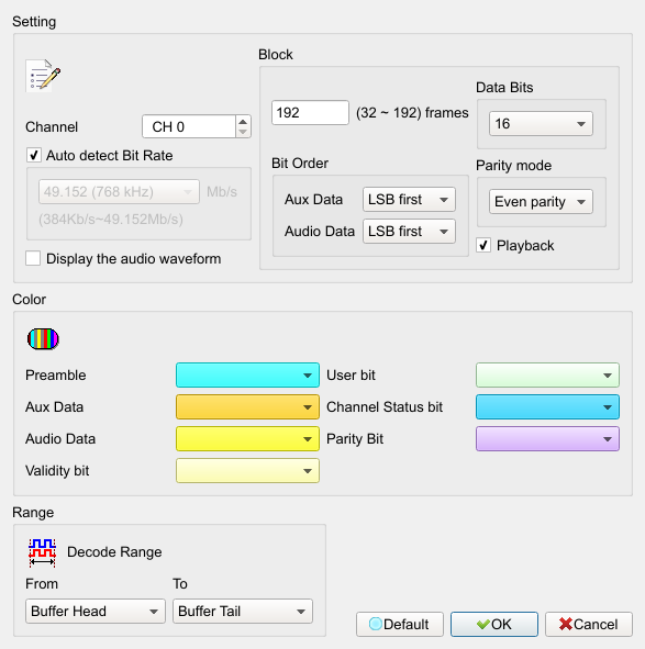 Decode Settings