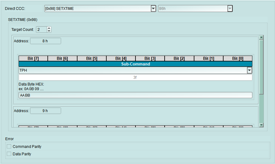Direct CCC - SETXTIME