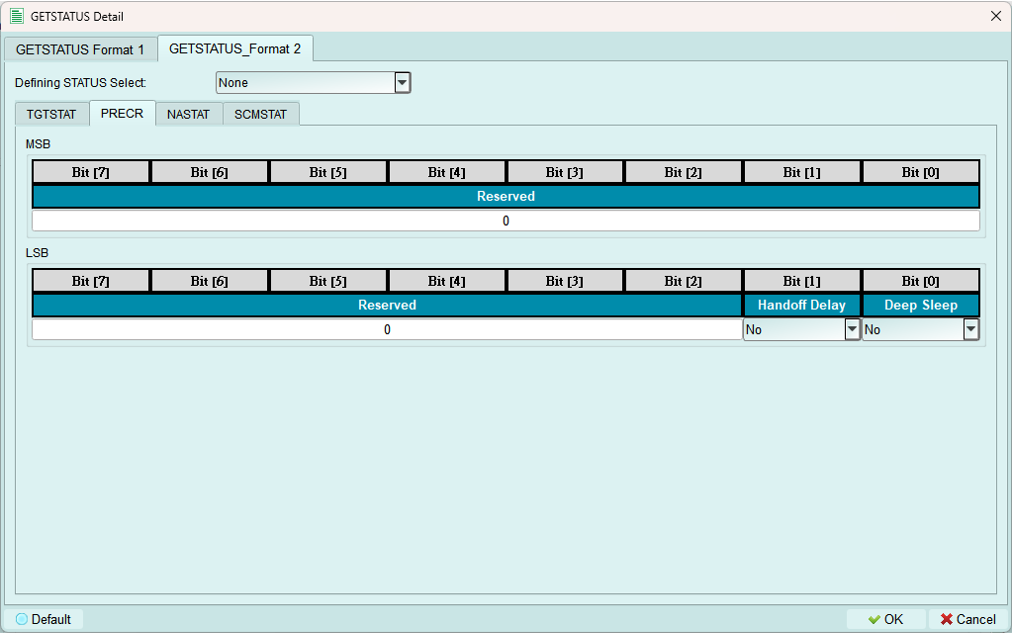 STATUS PRECR Defining