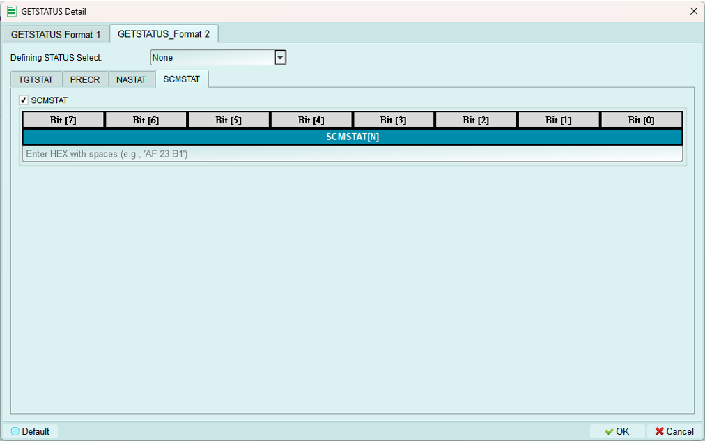 STATUS SCMSTAT Defining