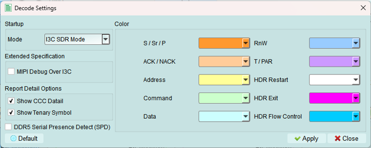 Decode Settings