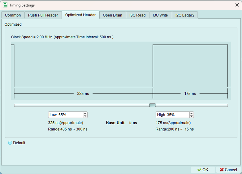 Timing Optimized Settings