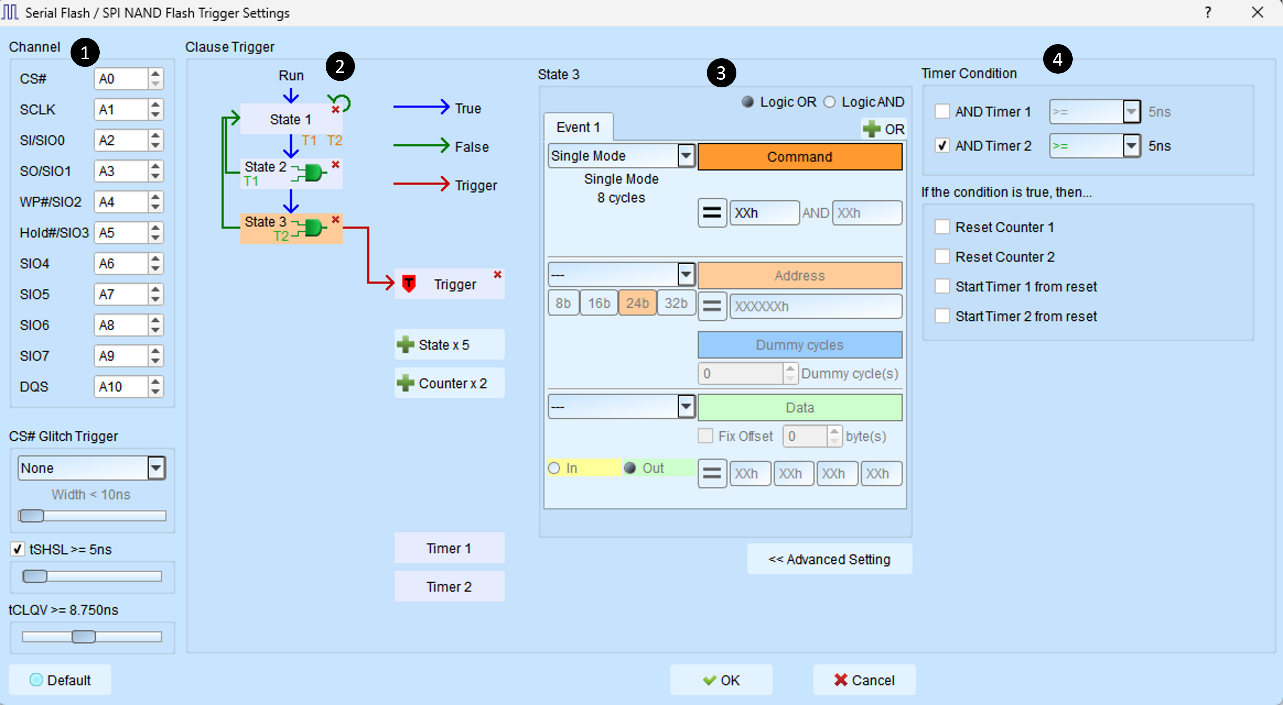 Clause Trigger settings dialog