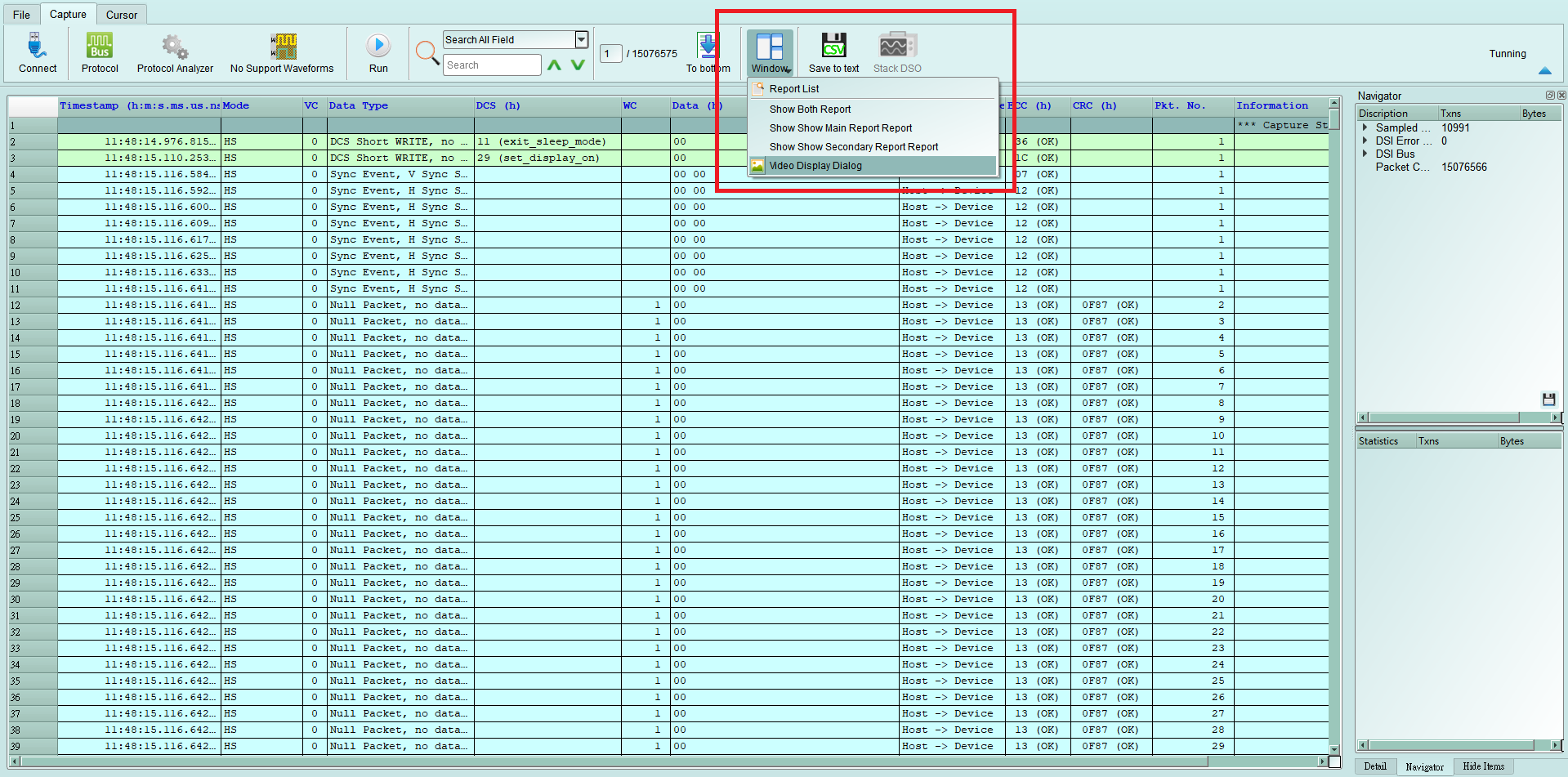 MIPI D-PHY solution — Appendix 2: Video Display Dialog