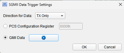 SGMII solution — - Can I specify a PCS, GMII packet as the trigger point function?
