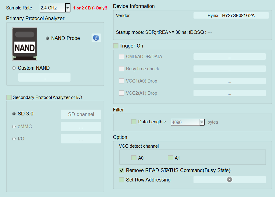 NAND Flash Settings