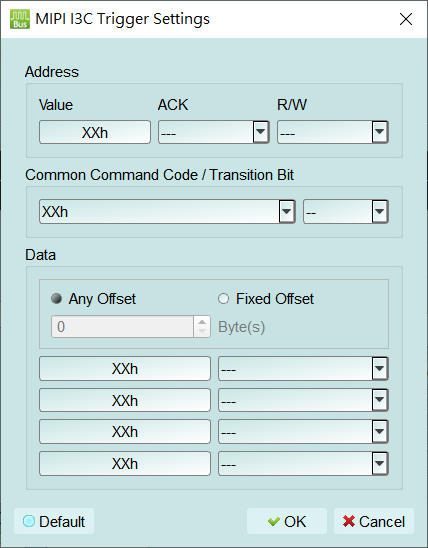MIPI I3C Trigger Settings