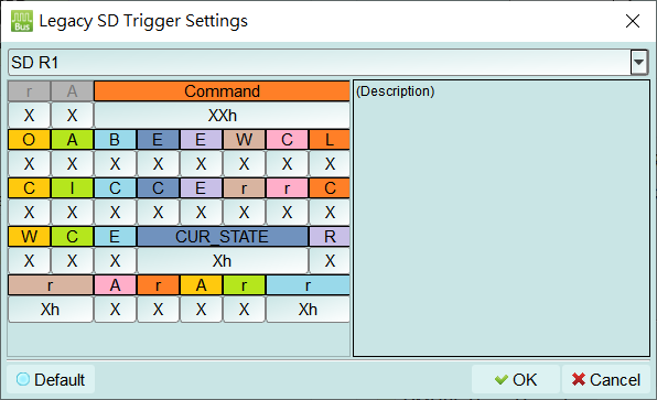 UHS-II Legacy SD Trigger Settings SD R1