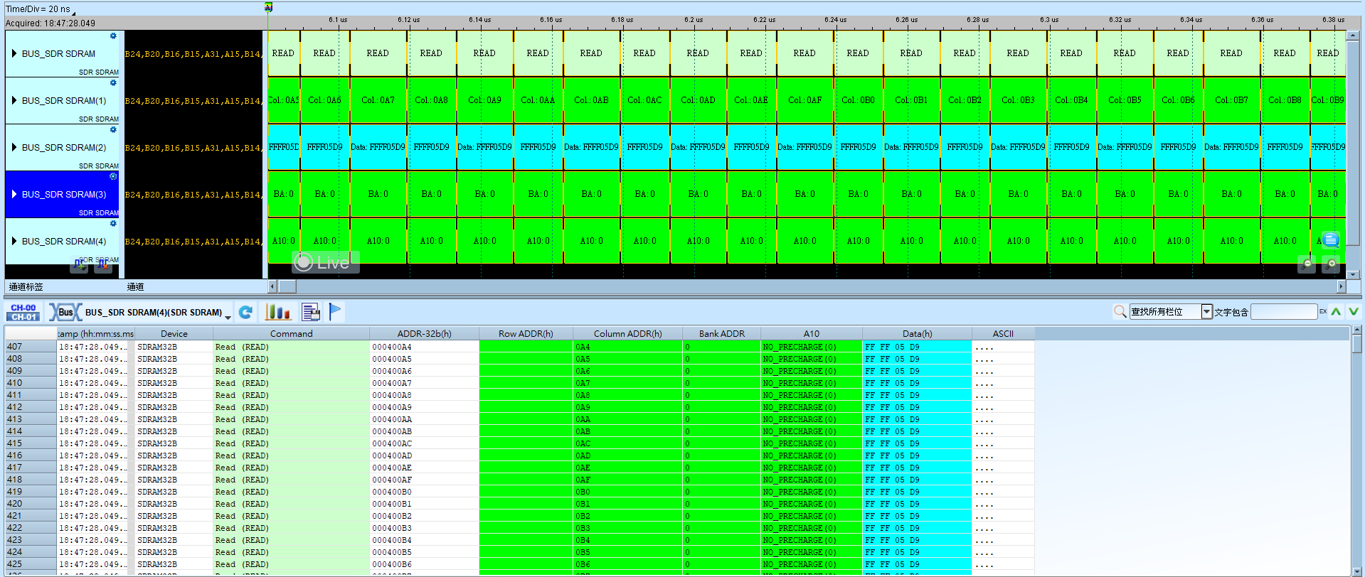 SDR SDRAM full parse